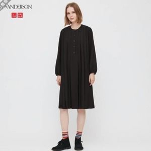 NWT Uniqlo x JW Anderson Navy Pleated Dress